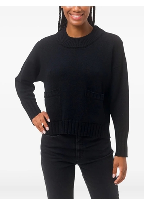 ALPHA STUDIO front-pocket crew-neck sweater - Black