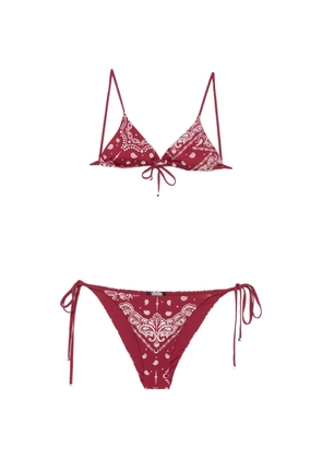 VENUJA paisley-print triangle bikini - Red