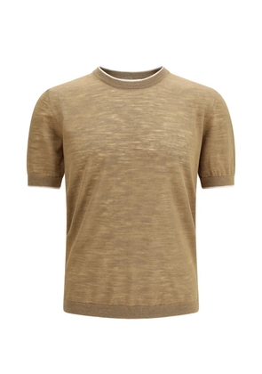 BROOKSFIELD trimmed short-sleeved T-shirt - Neutrals
