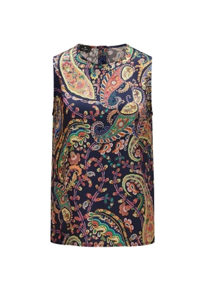 ETRO paisley-print sleeveless blouse - Blue