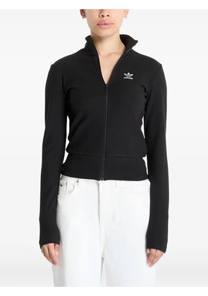 adidas Essentials ribbed zip-up track jacket - Black