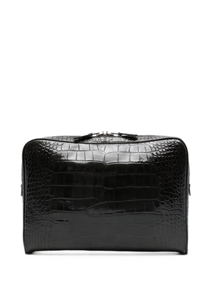 TOM FORD croc-effect logo-detail laptop bag - Brown