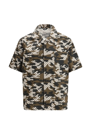 GCDS check camouflage shirt - Brown