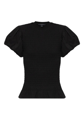AllSaints smocked puff-sleeve top - Black