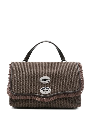 Zanellato small Postina fringed top-handle clutch bag - Brown