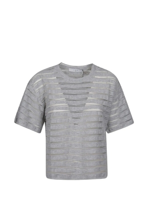 IRO sheer striped T-shirt - Grey