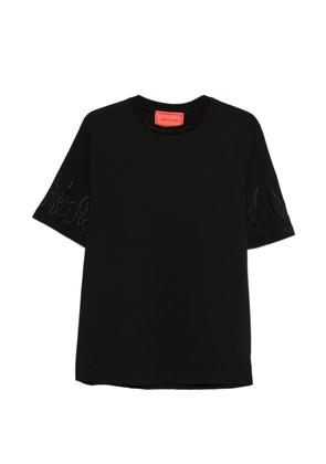 Vision Of Super flame-embroidered T-shirt - Black