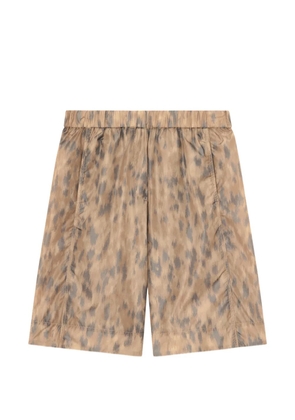 GANNI animal-print shorts - Neutrals