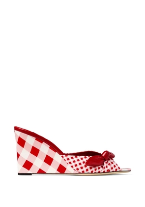 Jimmy Choo bow gingham sandals - Red