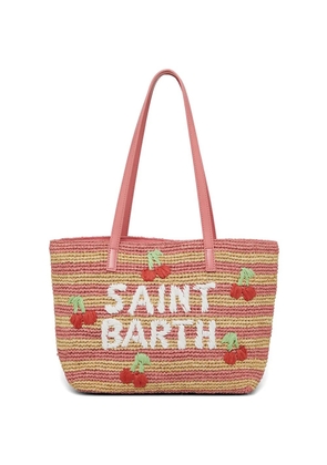 MC2 Saint Barth City striped cherry raffia shoulder bag - Pink