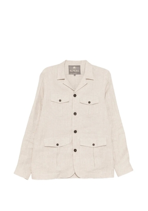 N.Peal buttoned-cuffs linen jacket - Neutrals