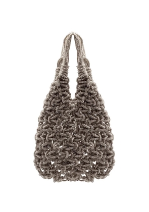 PHO FIRENZE woven mesh tote bag - Silver