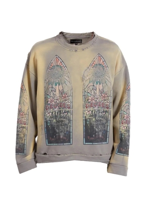 Who Decides War faded graphic crewneck sweater - Neutrals