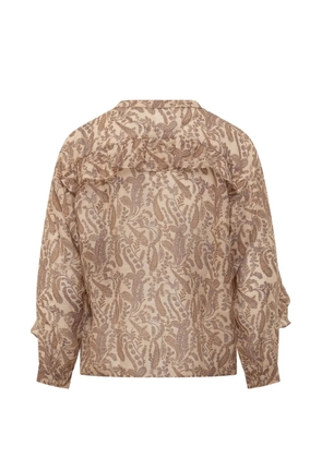 Ba&Sh Tunella ruffled paisley shirt - Neutrals