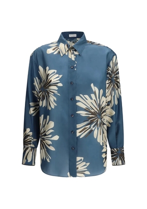 Brunello Cucinelli floral-print shirt - Blue