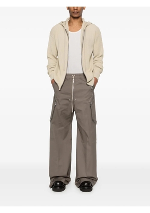 Rick Owens zip-up knitted hoodie - Neutrals
