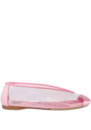 Moschino semi-sheer ballet flats - White