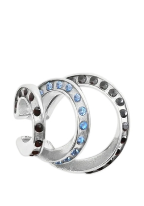 YPARIS Star G aquamarine black steel ring - Silver