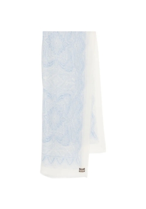 N.Peal Paisley Cashmere Pashmina - White