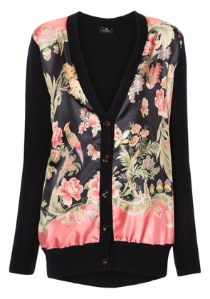 ETRO floral-print cardigan - Blue