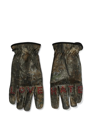 Paly camouflage leather gloves - Green