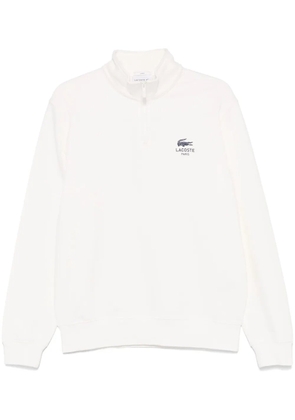 Lacoste logo-print high-neck sweatshirt - White