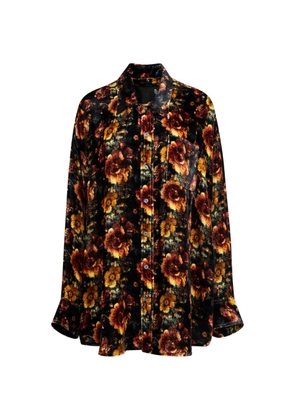 R13 drop neck floral shirt - Black