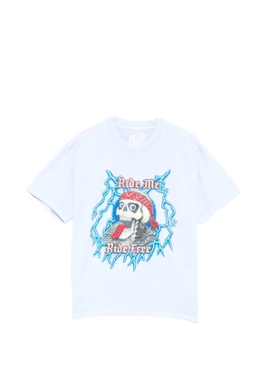 Melt Skull graphic T-shirt - Blue