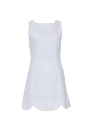 Lisa Marie Fernandez swiss-dot scalloped mini dress - White