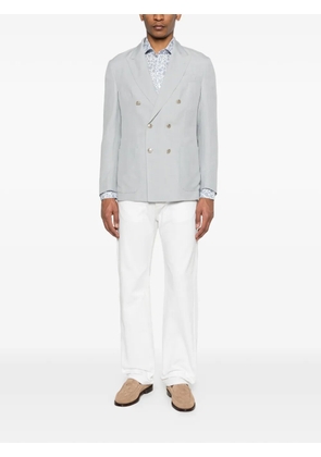 Eleventy double-breasted patch-pocket jacket - Blue