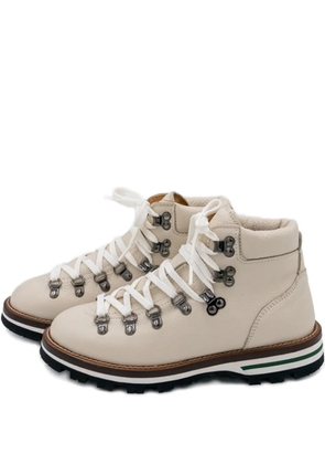 MONPIZ Segale lace-up leather boots - Neutrals