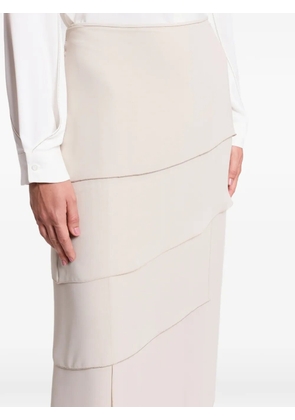 Peserico tiered maxi skirt - Neutrals