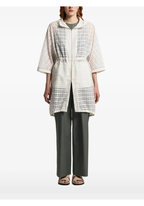 Peserico hooded grid coat - Neutrals