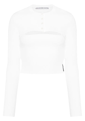 Alexander Wang cut-out long-sleeved cropped top - White