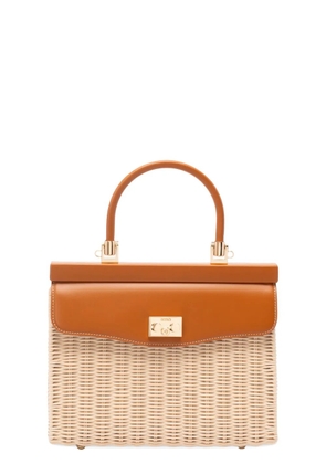 Rodo small wicker tote bag - Neutrals