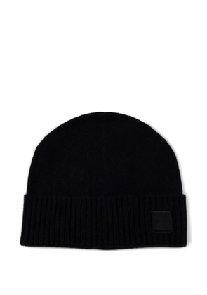 BOSS logo-patch beanie hat - Black