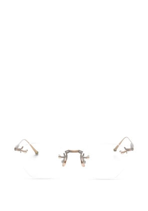 Matsuda rimless oval-frame glasses - Gold