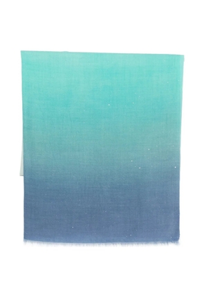 Faliero Sarti frayed dégradé scarf - Green