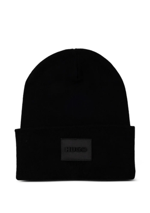 HUGO logo-patch beanie hat - Black