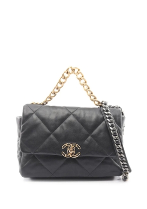 CHANEL Pre-Owned 2020 Large Lambskin 19 Flap satchel - Black