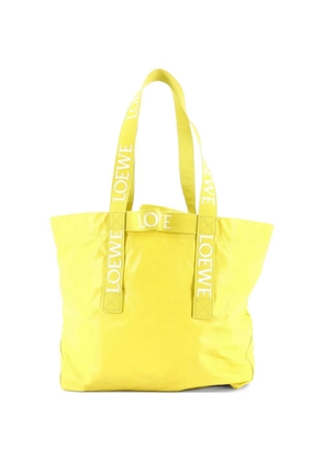Loewe Pre-Owned Fold Logo Strap Leather Large tote bag - Yellow