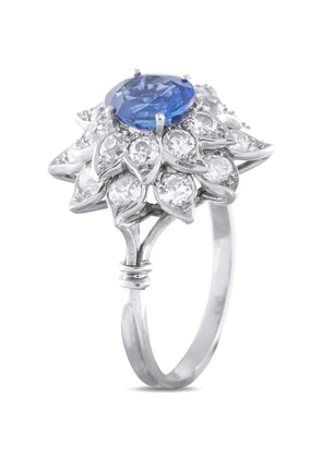 LB Exclusive diamond sapphire flower ring - Silver