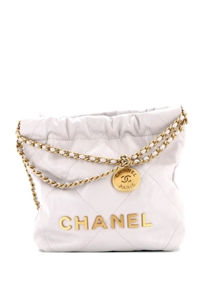 CHANEL Pre-Owned 22 Chain Hobo Quilted Calfskin Mini crossbody bag - Grey