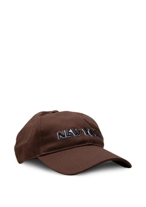 rag & bone New York-embroidery baseball cap - Brown