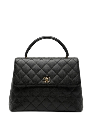 CHANEL Pre-Owned 2000-2002 CC Quilted Caviar Kelly Top Handle Bag handbag - Black