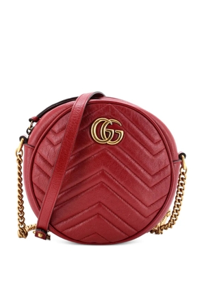 Gucci Pre-Owned GG Marmont Round Shoulder Bag Matelasse Leather Mini crossbody bag - Red