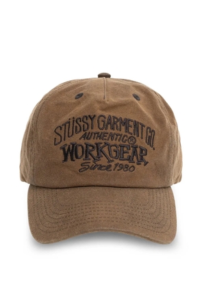 Stüssy Mid-Depth Workgear Waxed Snapback cap - Brown