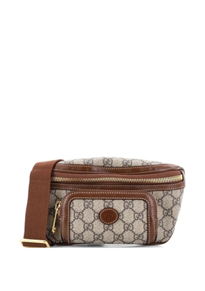Gucci Pre-Owned Interlocking G Patch GG Coated Canvas Large belt bag - Brown