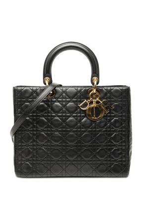 Christian Dior Pre-Owned 1997 Large Lambskin Cannage Lady Dior satchel - Black