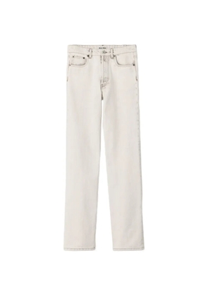 Miu Miu bleached embroidered-logo jeans - White